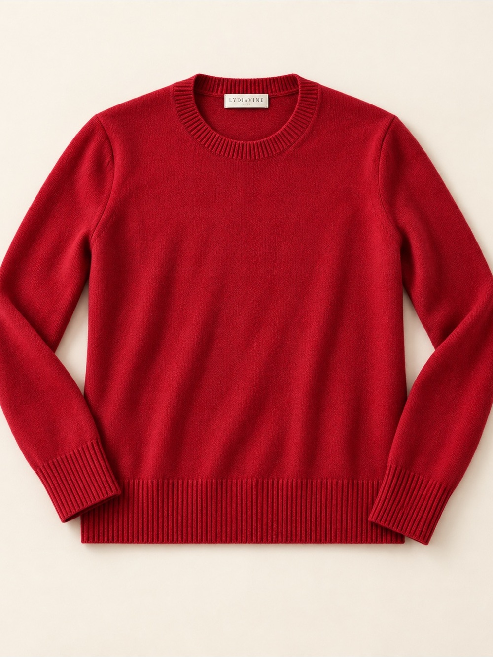 Women's cashmere Crewneck Sweater in Red